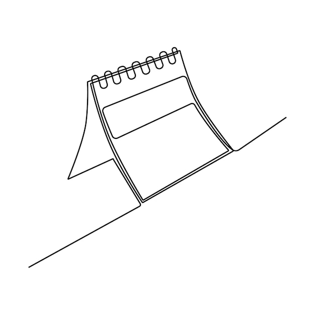 Un calendario de tabla de línea, dibujo de arte vectorial continuo e ilustración de contorno único