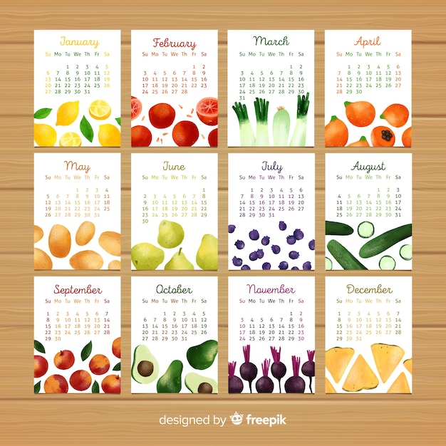 Calendario de temporadas de frutas y verduras