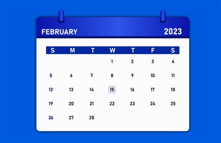 calendario vectorial febrero