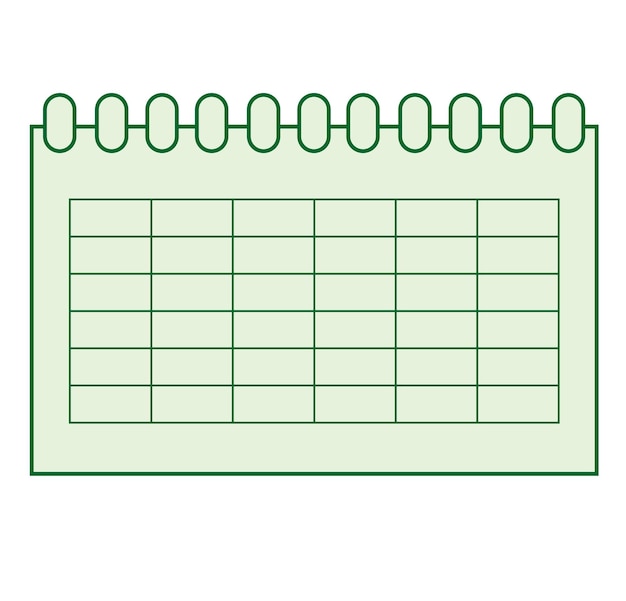 Un calendario verde con un borde verde que dice "el año".