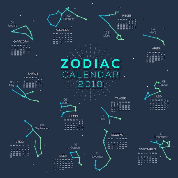 Calendario zodiac 2018 smart design