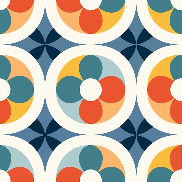 Calidoscopio colorido Patrón floral sin costuras Ilustración vectorial