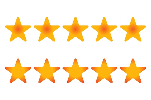 La calificación de cinco estrellas de la insignia de revisión de la calificación de los comentarios de los clientes