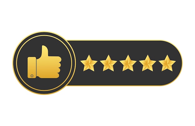 Calificación de estrellas en estilo de arte de línea sobre fondo blanco Icono de vector Comentarios del cliente