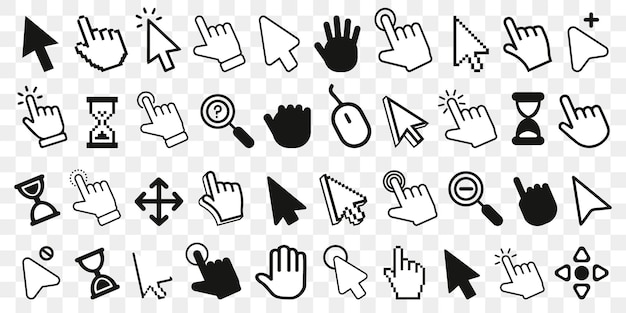 Calificación de estrellas con flecha de clic y mano en un diseño plano