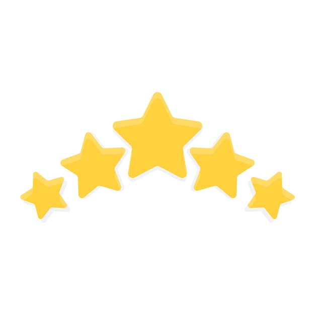 Calificación de marca de estrellas, diseño de dibujos animados vectoriales
