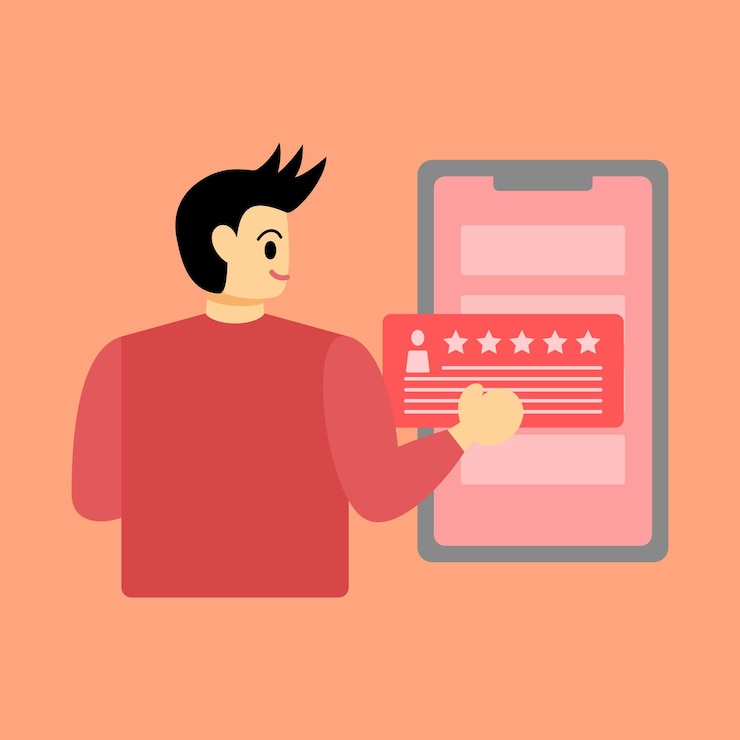 Vector calificación de revisión en línea del cliente e ilustración de comentarios