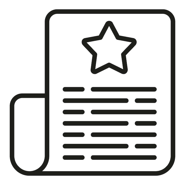 Calificar icono de papel vector de contorno Revisión del cliente Servicio al cliente