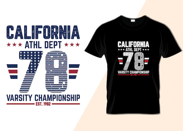 Vector california athl dept 78 diseño de camiseta de campeonato varsity