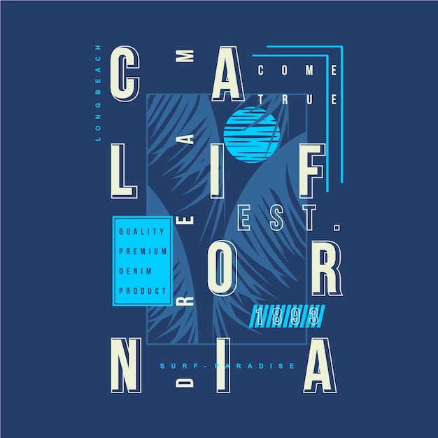 Vector california dream ilustración gráfica para imprimir camiseta