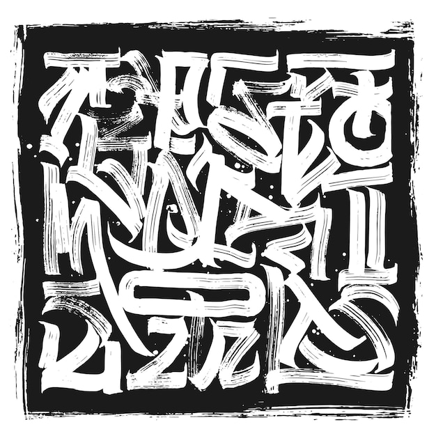 Caligrafía abstracto graffiti letras diseño grunge composición diseño de impresión