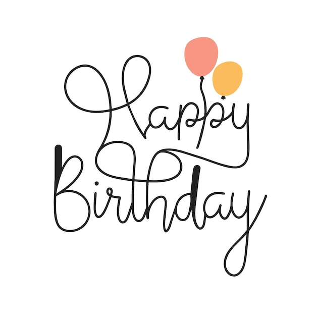 Caligrafía de cumpleaños feliz con pastel aislado en fondo blanco