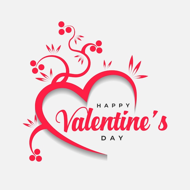 Caligrafía de feliz día de San Valentín con hermoso corazón