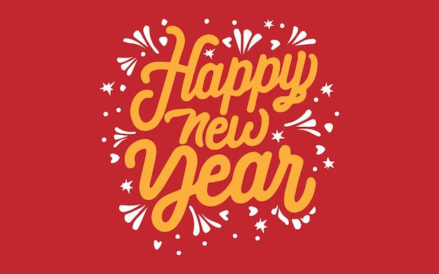 caligrafía póster de feliz año nuevo