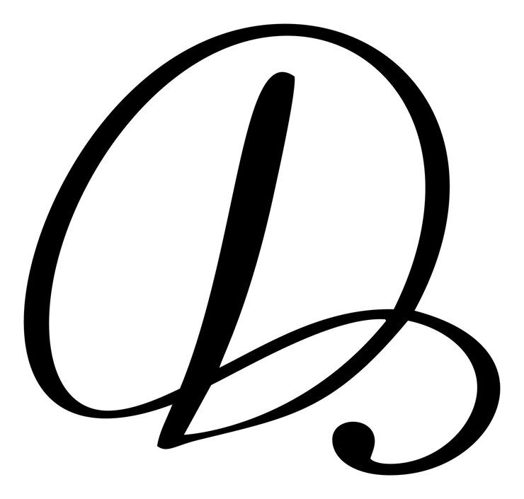 Vector caligrafía vectorial letra dibujada a mano d icono del logotipo de la fuente de escritura estilo de pincel escrito a mano