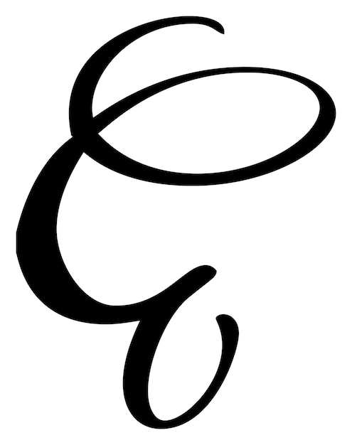Caligrafía vectorial letra dibujada a mano E Icono del logotipo de la fuente de escritura Estilo de pincel escrito a mano