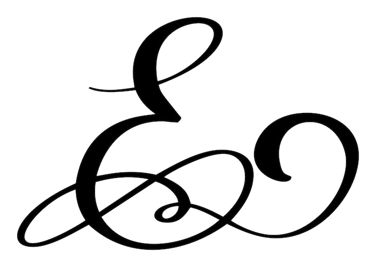 Vector caligrafía vectorial letra dibujada a mano e icono del logotipo de la fuente de escritura estilo de pincel escrito a mano