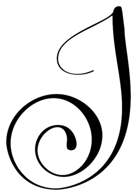 Caligrafía vectorial letra dibujada a mano J icono logotipo letra de escritura estilo de pincel escrito a mano