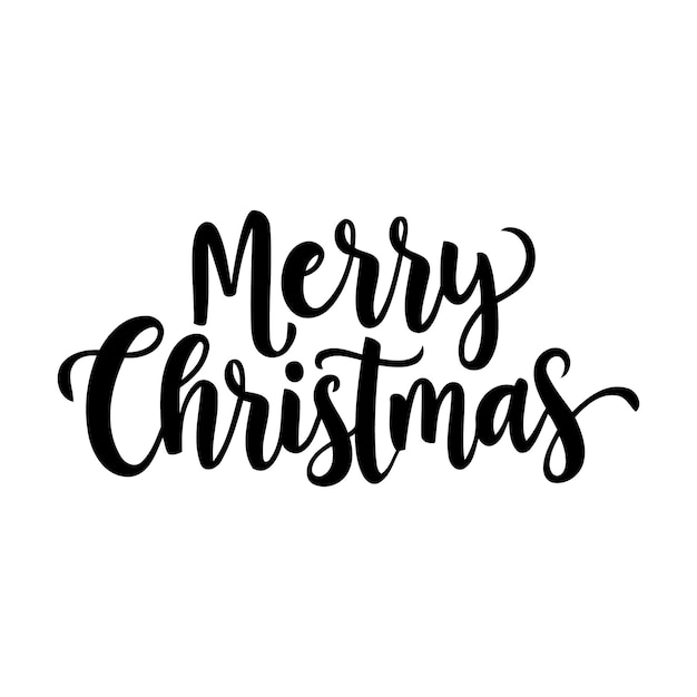 Caligráfico Feliz Navidad letras escritas a mano fondo blanco