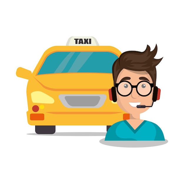 call center hombre joven servicio de taxi