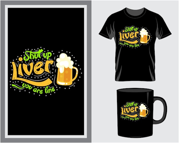 Vector cállate, estás bien, cita del día de san patricio, vector de diseño de camiseta y taza