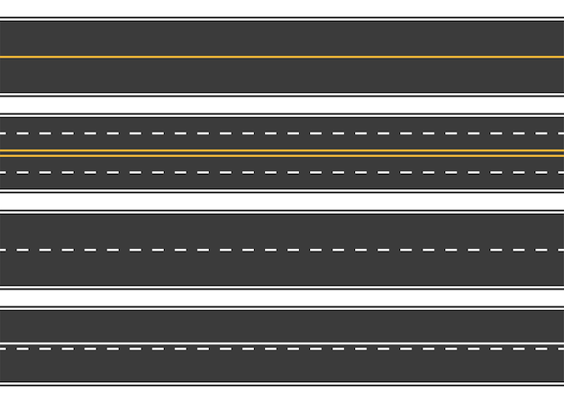 Calle de carretera con asfalto Carretera recta para transporte motorizado Ilustración vectorial