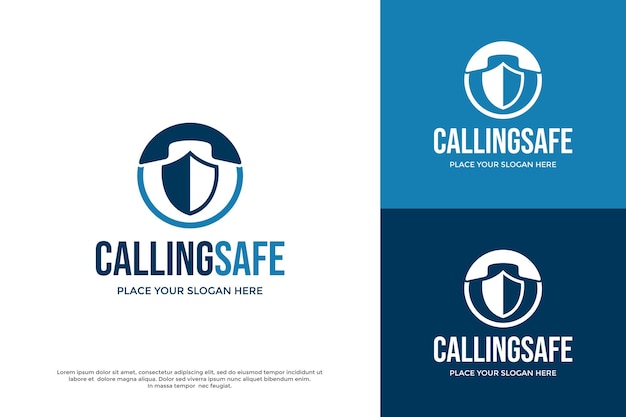Calling Safe logo Vector Este logotipo es un símbolo de escudo de uso de diseño Adecuado para la seguridad empresarial