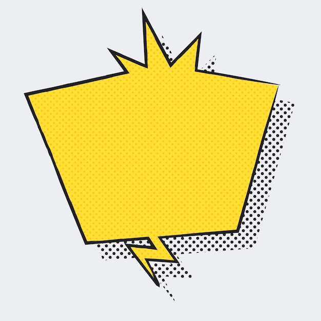 Callout cómics personajes lindos Adhesivo de burbuja de texto vacío amarillo