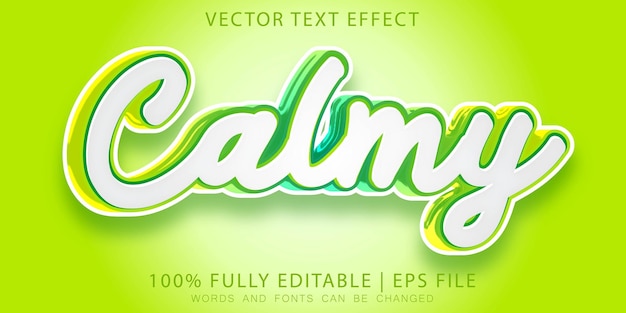 Calma brillante efecto de texto editable moderno