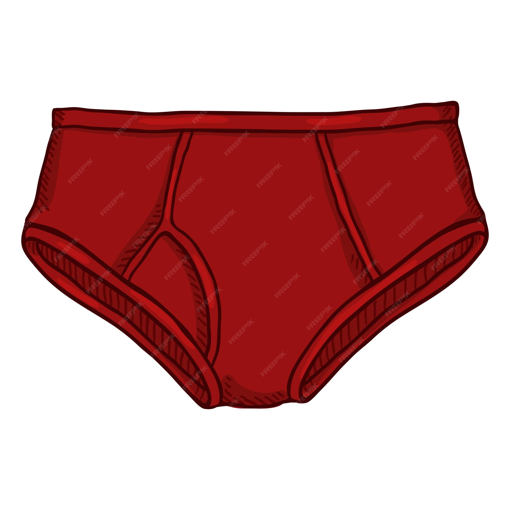 Calzoncillos masculinos de ropa interior de rojo dibujos animados de vector | Premium