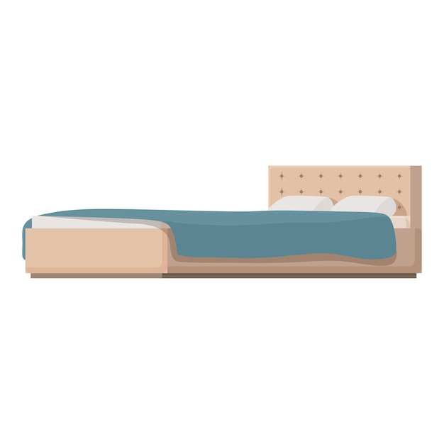 Cama doble grande con cabecera suave y manta que proporciona una experiencia de sueño cómoda