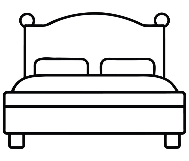 cama con un fondo blanco que dice la parte superior de ella