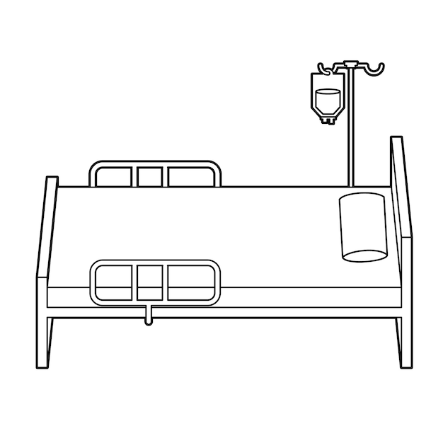 Vector cama en la habitación del hospital