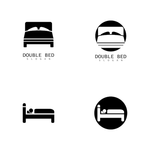 Cama icono Muebles Vector ilustración diseño plano