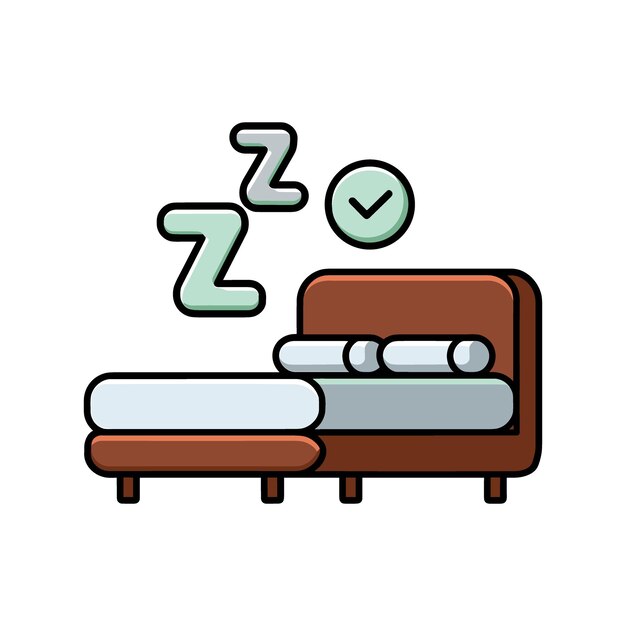 Cama con símbolos para dormir