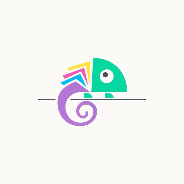 Camaleón libro animal ilustración logo