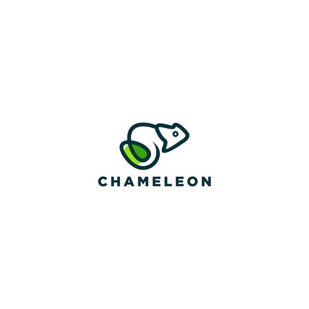 Camaleón logo vector icono plantilla de diseño