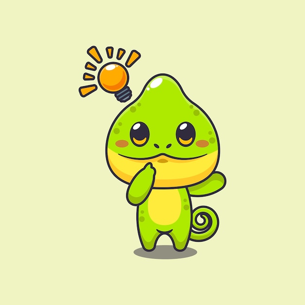 Camaleón obtener una idea de dibujos animados ilustración vectorial