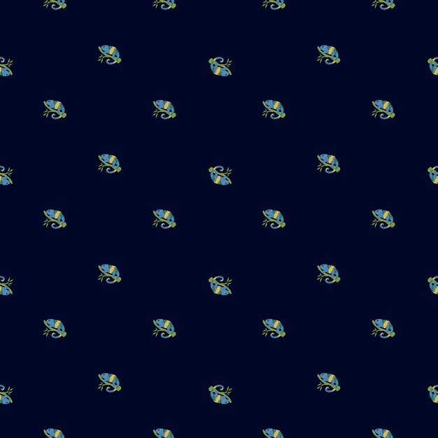 Camaleón de patrones sin fisuras. Fondo de lagarto tropical. Textura repetida en estilo garabato para tela, papel de envolver, papel tapiz, tejido. ilustración vectorial