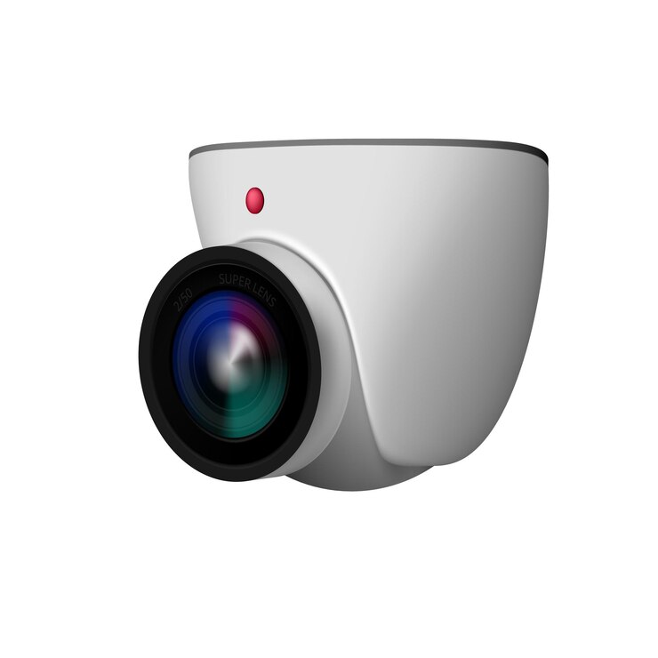 Vector cámara cctv de seguridad digital blanca 3d o cctv