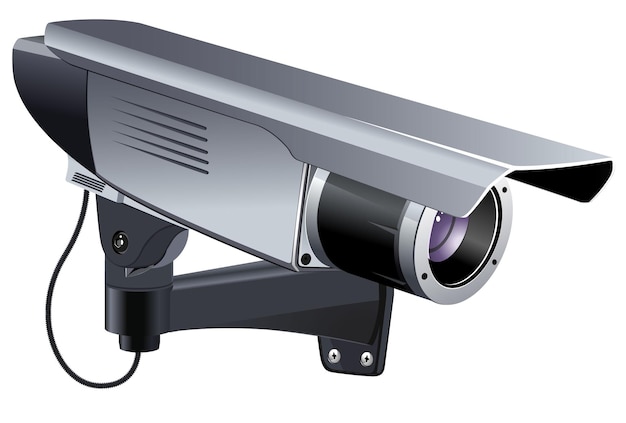 Cámara CCTV para seguridad y monitoreo remoto ilustración vectorial