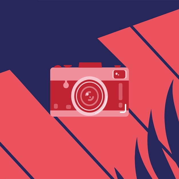 Cámara colgante vector estilo plano concepto rojo