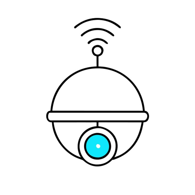 Cámara de cúpula de techo 360 con icono de wifi