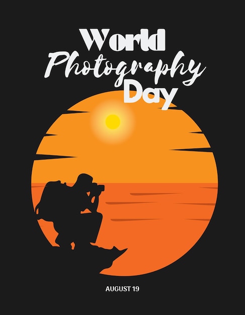 Vector cámara para el día mundial de la fotografía