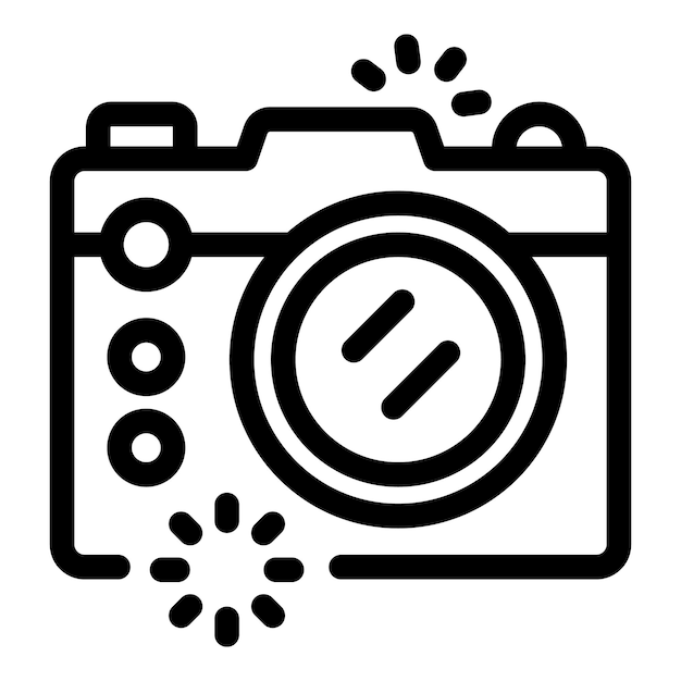 La cámara digital moderna está tomando fotos con el icono parpadeante