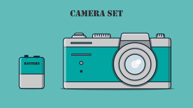 cámara de diseño vectorial simple con batería