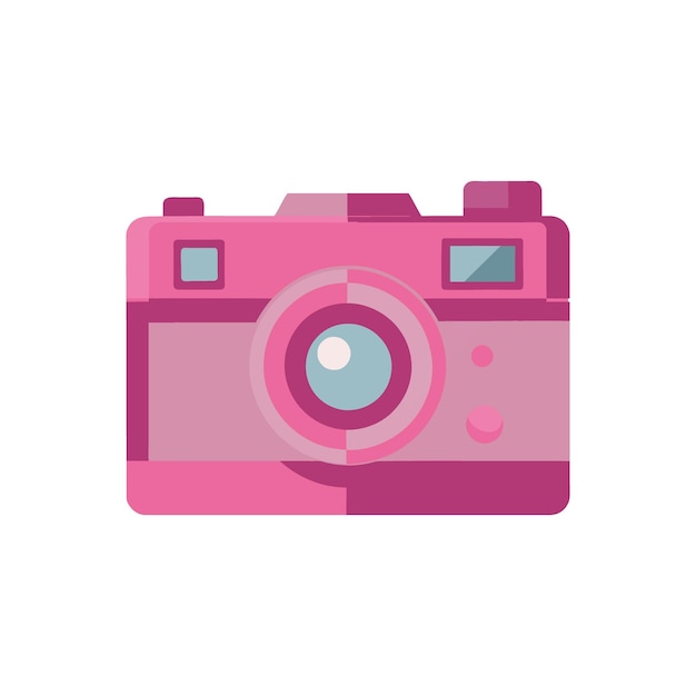 Vector una cámara de fotografía cosas de belleza para niñas ilustración un fondo blanco pinkcore