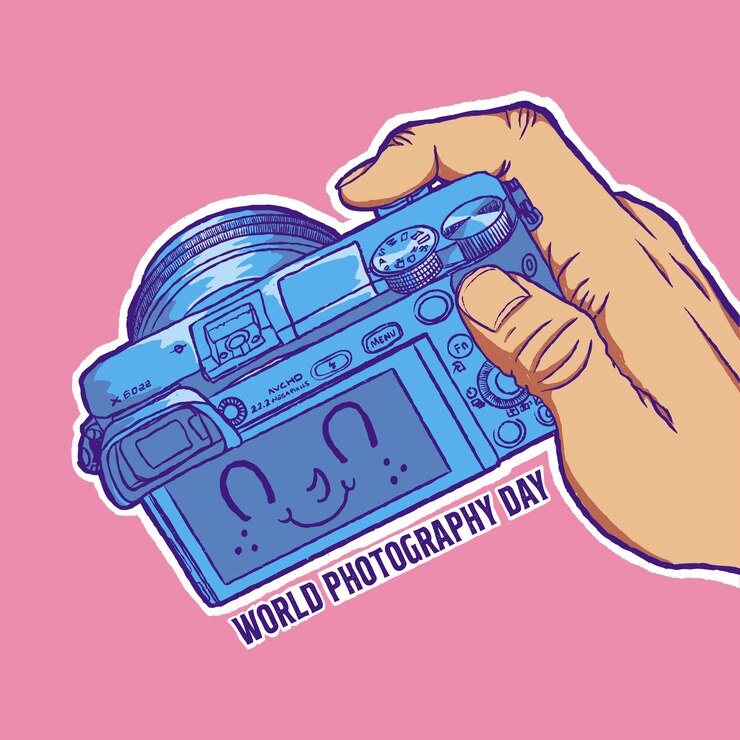 Vector cámara de fotos dibujada a mano de vector libre