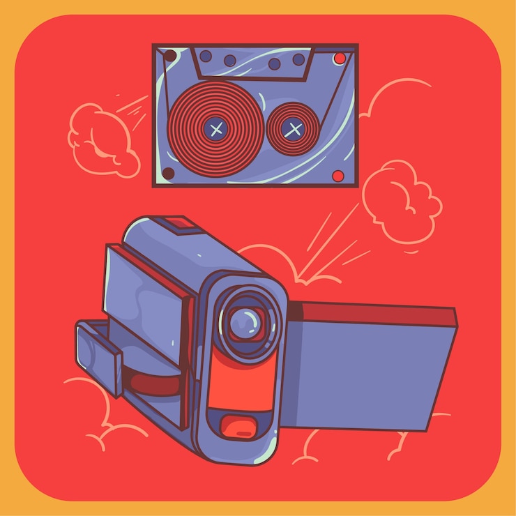Vector cámara handycam linda ilustración