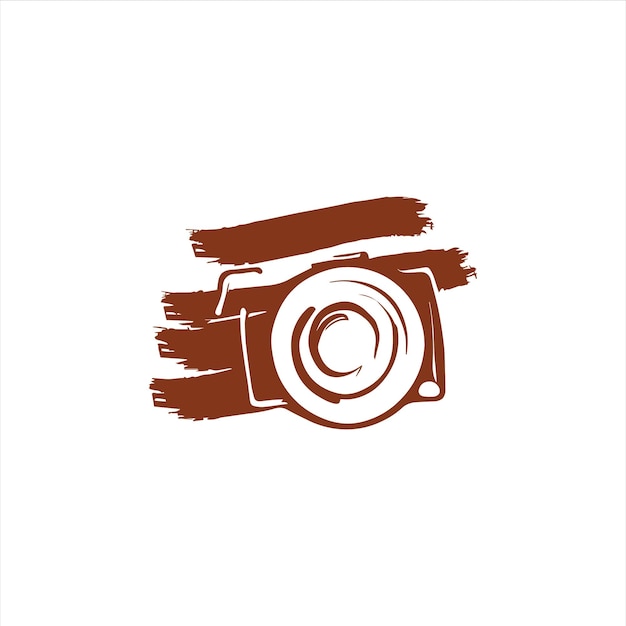 Una cámara con una mancha marrón se dibuja con un pincel.